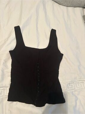 Dynamite Black Hook-and-Eye Sleeveless Top